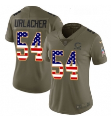 Womens Nike Chicago Bears 54 Brian Urlacher Limited OliveUSA Flag Salute to Service NFL Jersey