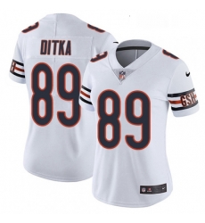 Womens Nike Chicago Bears 89 Mike Ditka White Vapor Untouchable Limited Player NFL Jersey