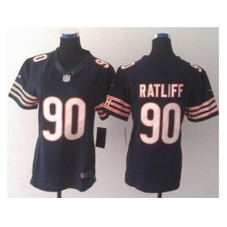 Women's Nike Chicago Bears #90 Jeremiah Ratliff Navy Blue Team Color Stitched NFL Limited Jersey