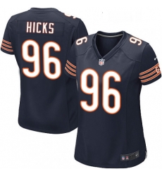 Womens Nike Chicago Bears 96 Akiem Hicks Game Navy Blue Team Color NFL Jersey