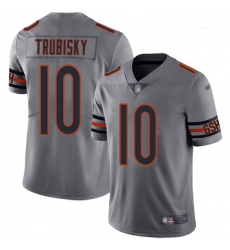 Bears #10 Mitchell Trubisky Silver Youth Stitched Football Limited Inverted Legend Jersey