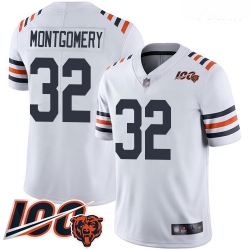 Bears #32 David Montgomery White Alternate Youth Stitched Football Vapor Untouchable Limited 100th Season Jersey