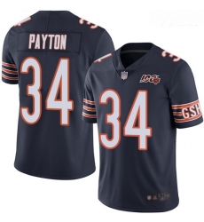 Bears #34 Walter Payton Navy Blue Team Color Youth Stitched Football 100th Season Vapor Limited Jersey