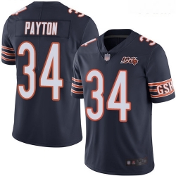 Bears #34 Walter Payton Navy Blue Team Color Youth Stitched Football 100th Season Vapor Limited Jersey