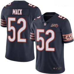 Bears #52 Khalil Mack Navy Blue Team Color Youth Stitched Football 100th Season Vapor Limited Jersey