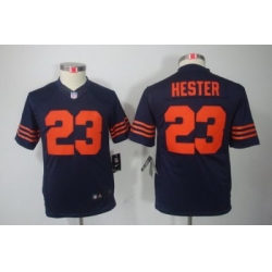 Nike Youth Chicago Bears #23 Devin Hester Blue LIMITED Jerseys(Orange Number)