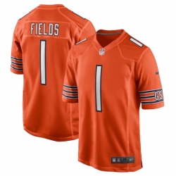 Youth Chicago Bears #1 Justin Fields Nike Orange 2021 NFL Draft First Round Pick Alternate Limited Jersey