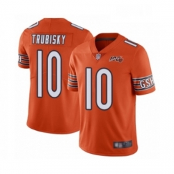Youth Chicago Bears 10 Mitchell Trubisky Orange Alternate 100th Season Limited Football Jersey