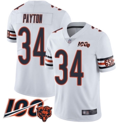 Youth Chicago Bears 34 Walter Payton White Vapor Untouchable Limited Player 100th Season Football Jersey