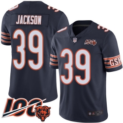 Youth Chicago Bears 39 Eddie Jackson Navy Blue Team Color 100th Season Limited Football Jersey