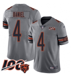 Youth Chicago Bears 4 Chase Daniel Limited Silver Inverted Legend 100th Season Football Jersey