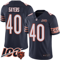 Youth Chicago Bears 40 Gale Sayers Navy Blue Team Color 100th Season Limited Football Jersey