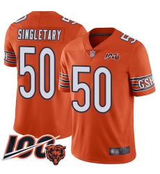 Youth Chicago Bears 50 Mike Singletary Orange Alternate 100th Season Limited Football Jersey