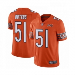 Youth Chicago Bears 51 Dick Butkus Orange Alternate 100th Season Limited Football Jersey