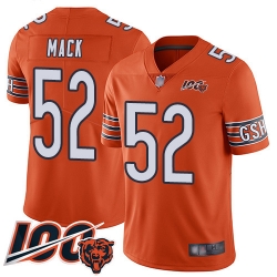 Youth Chicago Bears 52 Khalil Mack Orange Alternate 100th Season Limited Football Jersey