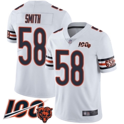 Youth Chicago Bears 58 Roquan Smith White Vapor Untouchable Limited Player 100th Season Football Jersey