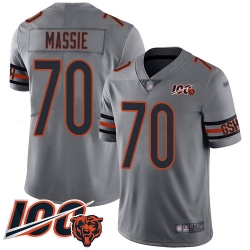 Youth Chicago Bears 70 Bobby Massie Limited Silver Inverted Legend 100th Season Football Jersey