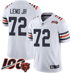 Youth Chicago Bears 72 Charles Leno White 100th Season Limited Football Jersey