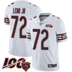 Youth Chicago Bears 72 Charles Leno White Vapor Untouchable Limited Player 100th Season Football Jersey