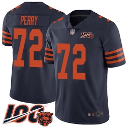 Youth Chicago Bears 72 William Perry Limited Navy Blue Rush Vapor Untouchable 100th Season Football Jersey