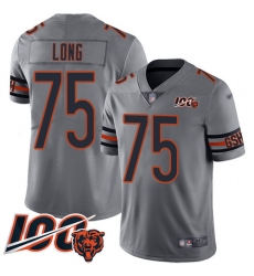 Youth Chicago Bears 75 Kyle Long Limited Silver Inverted Legend 100th Season Football Jersey