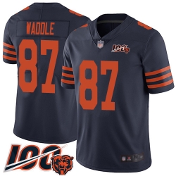 Youth Chicago Bears 87 Tom Waddle Limited Navy Blue Rush Vapor Untouchable 100th Season Football Jersey
