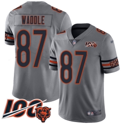 Youth Chicago Bears 87 Tom Waddle Limited Silver Inverted Legend 100th Season Football Jersey