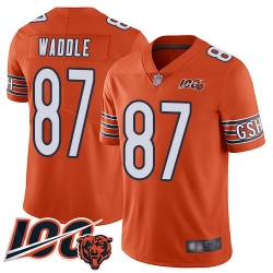 Youth Chicago Bears 87 Tom Waddle Orange Alternate 100th Season Limited Football Jersey