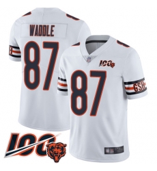 Youth Chicago Bears 87 Tom Waddle White Vapor Untouchable Limited Player 100th Season Football Jersey