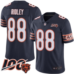 Youth Chicago Bears 88 Riley Ridley Navy Blue Team Color 100th Season Limited Football Jersey