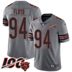 Youth Chicago Bears 94 Leonard Floyd Limited Silver Inverted Legend 100th Season Football Jersey