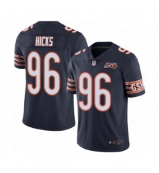 Youth Chicago Bears 96 Akiem Hicks Navy Blue Team Color 100th Season Limited Football Jersey