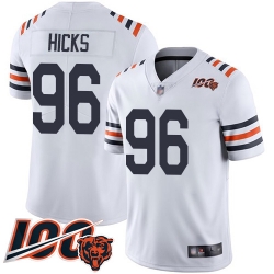 Youth Chicago Bears 96 Akiem Hicks White 100th Season Limited Football Jersey