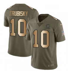 Youth Nike Chicago Bears 10 Mitchell Trubisky Limited OliveGold Salute to Service NFL Jersey