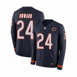 Youth Nike Chicago Bears 24 Jordan Howard Limited Navy Blue Therma Long Sleeve NFL Jersey