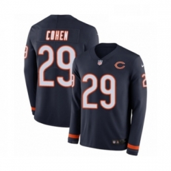 Youth Nike Chicago Bears 29 Tarik Cohen Limited Navy Blue Therma Long Sleeve NFL Jersey