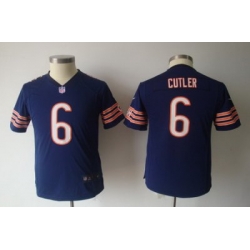 Youth Nike Chicago Bears 6# Cutler Authentic Blue Jerseys