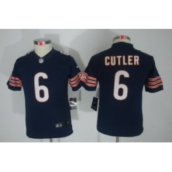 Youth Nike Chicago Bears #6 Cutler Blue Limited Jerseys