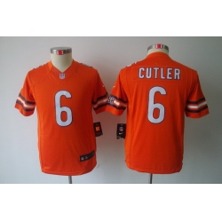Youth Nike Chicago Bears #6 Cutler Orange Limited Jerseys