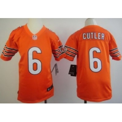 Youth Nike Chicago Bears 6# Jay Cutler Orange NFL Jerseys