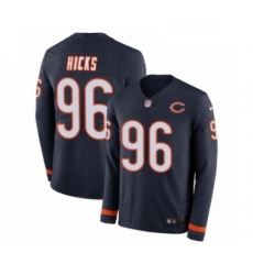 Youth Nike Chicago Bears 96 Akiem Hicks Limited Navy Blue Therma Long Sleeve NFL Jersey
