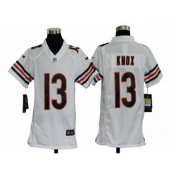 Youth Nike NFL Chicago Bears #13 Johnny Knox White Jerseys
