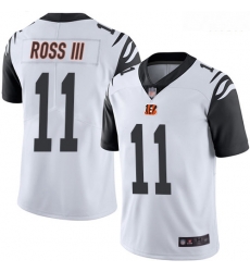 Bengals 11 John Ross III White Men Stitched Football Limited Rush Jersey