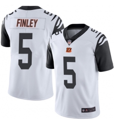 Bengals 5 Ryan Finley White Men Stitched Football Limited Rush Jersey