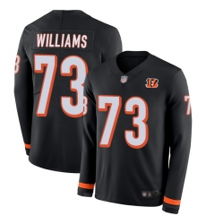 Bengals 73 Jonah Williams Black Team Color Men Stitched Football Limited Therma Long Sleeve Jersey