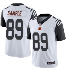 Bengals 89 Drew Sample White Men Stitched Football Limited Rush Jersey