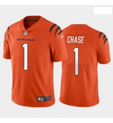 Men Cincinnati Bengals #1 Ja'Marr Chase Orange 2021 Draft Jersey