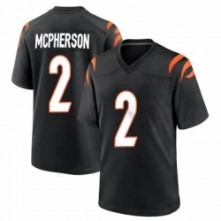 Men Cincinnati Bengals #2 Evan McPherson 2021 Black Vapor Limited Stitched NFL Jersey