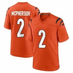Men Cincinnati Bengals #2 Evan McPherson 2021 Orange Vapor Limited Stitched NFL Jersey