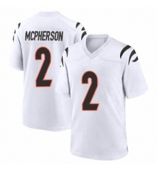 Men Cincinnati Bengals #2 Evan McPherson 2021 White Vapor Limited Stitched NFL Jersey